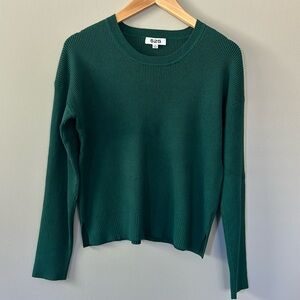 525 Nola Ribbed Crewneck Sweater‎ Sz XS Rainforest Green.